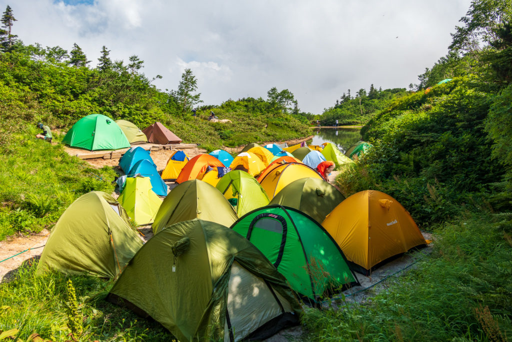 裏銀座・烏帽子岳・烏帽子小屋のテント場