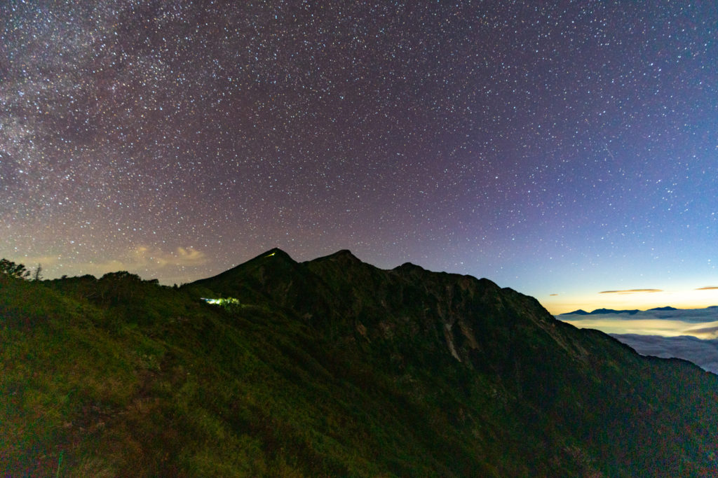 鹿島槍ヶ岳・爺ヶ岳・星空と鹿島槍