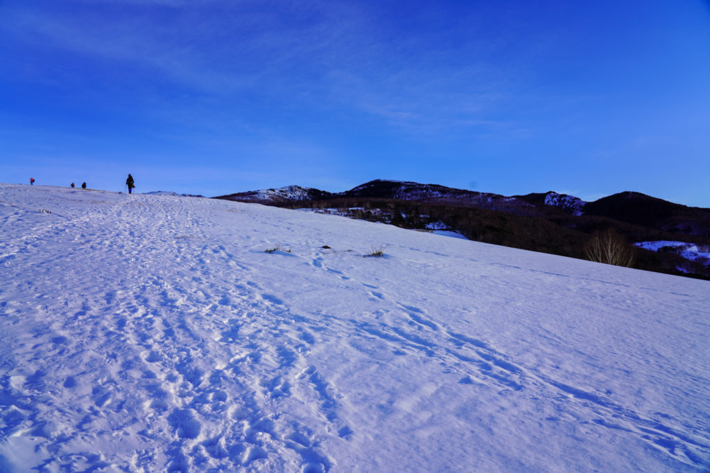 厳冬期・四阿山・雪原を渡る