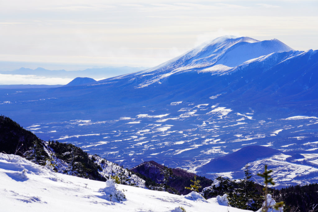 厳冬期・四阿山・浅間山