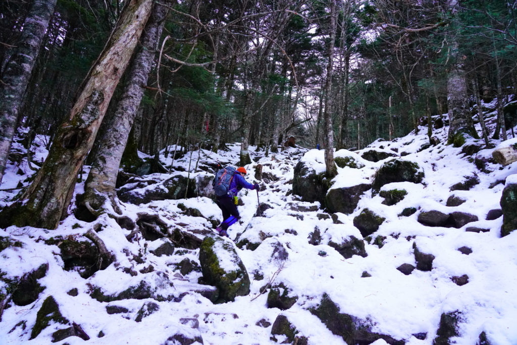 厳冬期・天狗岳・西尾根登山口