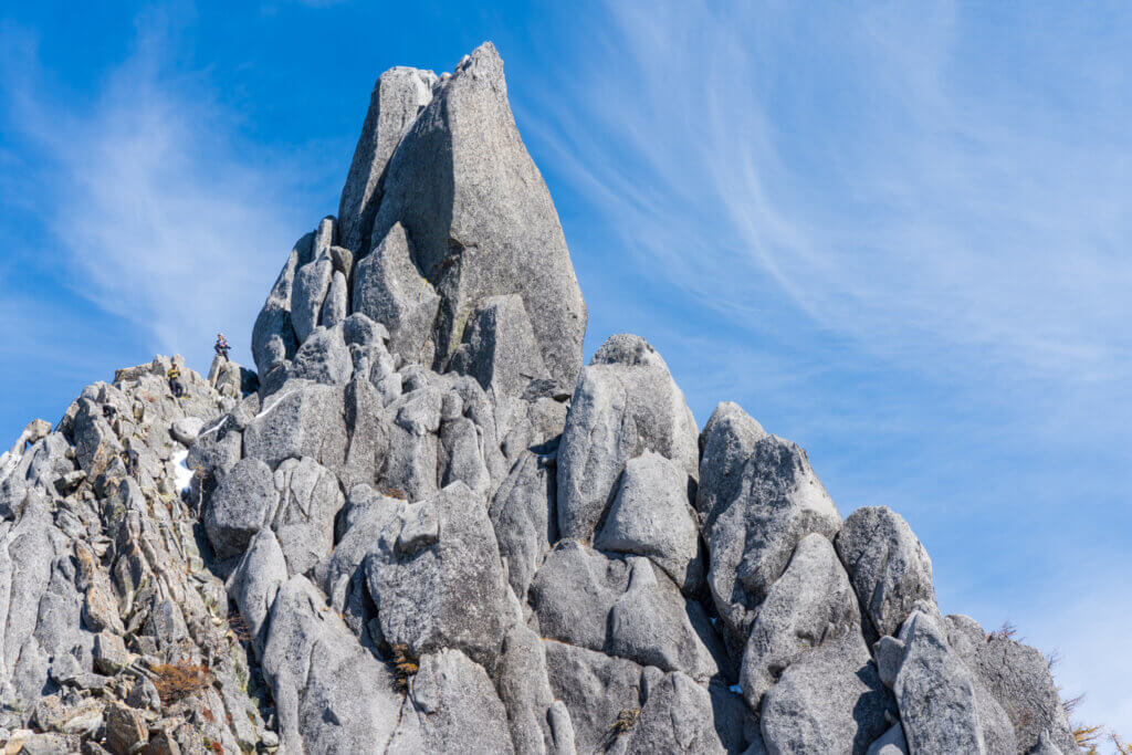 晩秋の鳳凰三山、青木鉱泉から地蔵岳～観音岳～薬師岳周回